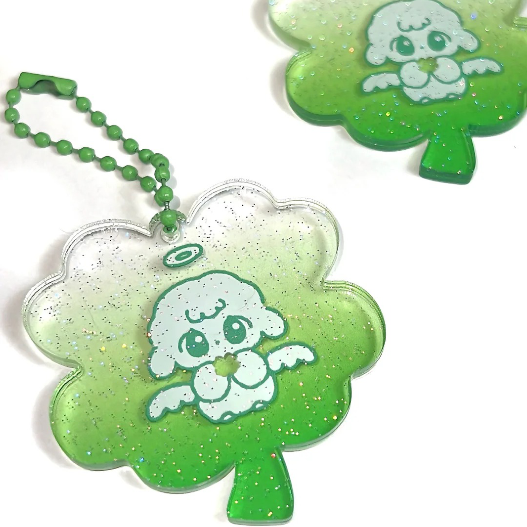 Custom Crystal Arc Gradient Glitter Acrylic Keychain