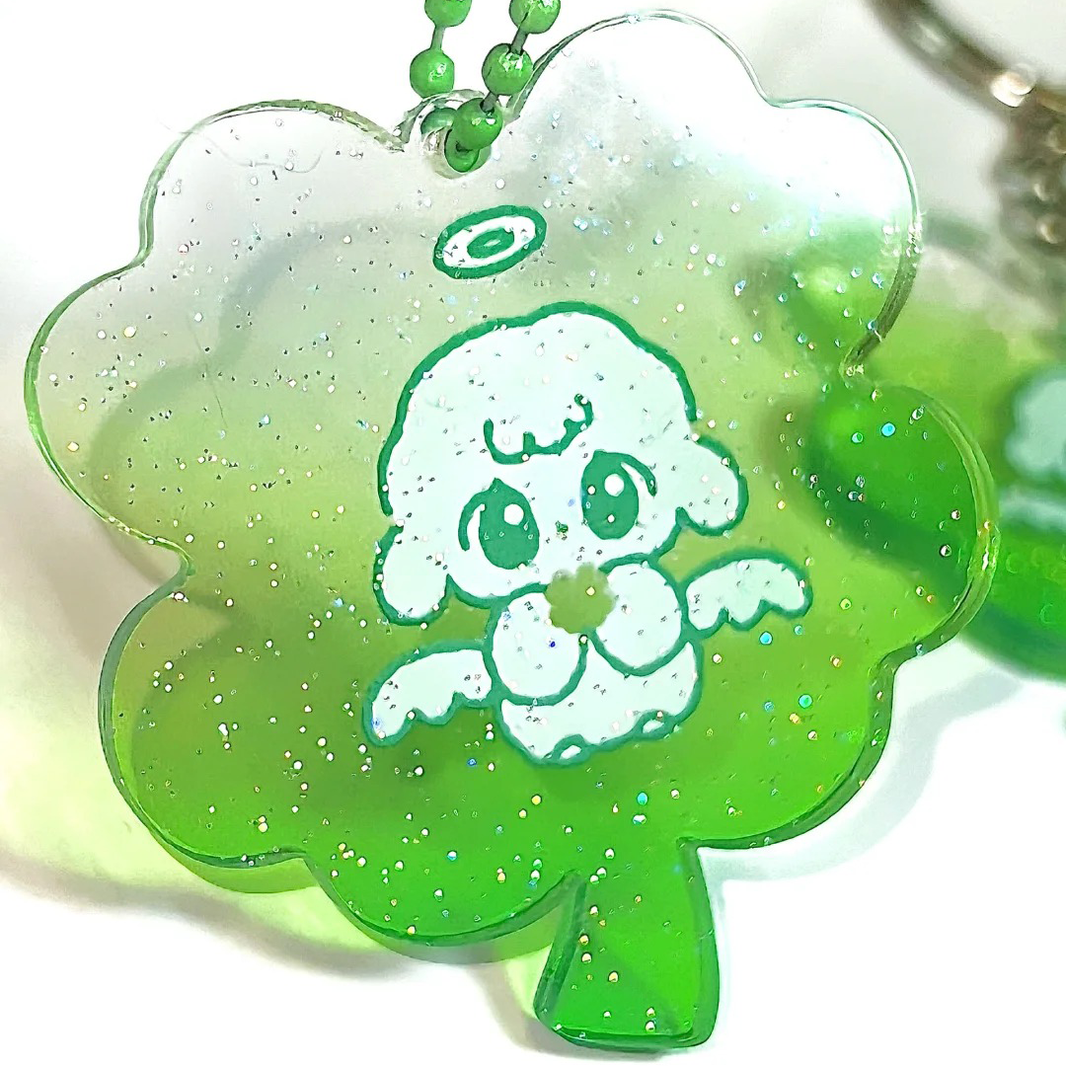 Custom Crystal Arc Gradient Glitter Acrylic Keychain