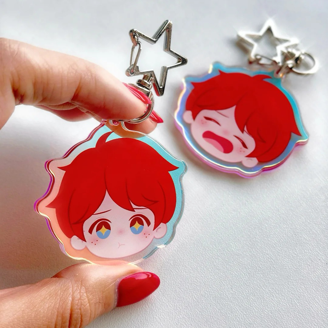 Custom Double Sided Gradient Rainbow Keychain