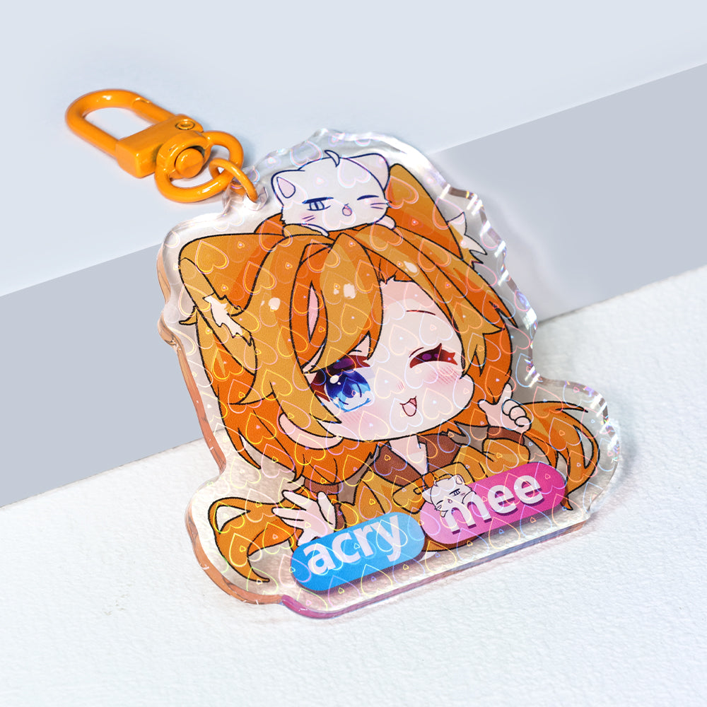 Custom Heart Holographic Acrylic Keychain