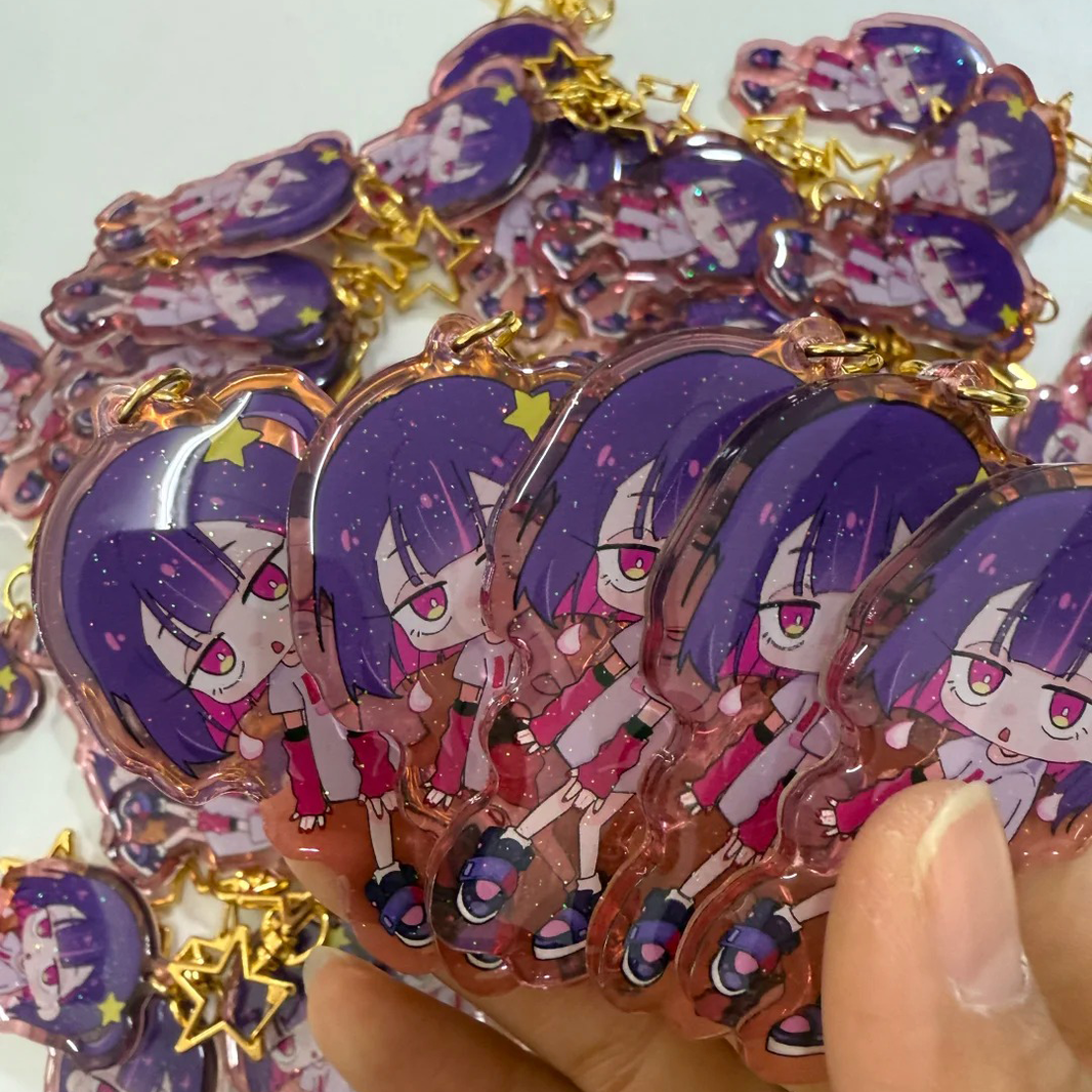 Custom Double Sided Glitter Keychain