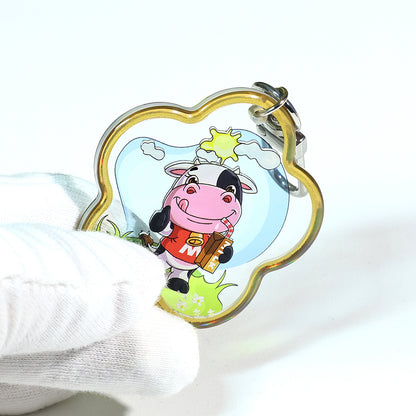 Porte-clés en acrylique transparent avec marquage à froid personnalisé