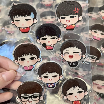 Custom Double Sided Glitter Keychain