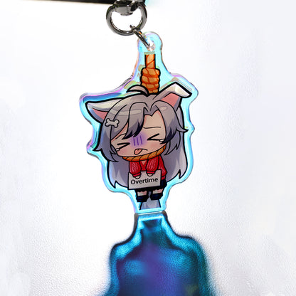 Porte-clés personnalisé en acrylique avec arc-en-ciel et cristal | Accrymee 