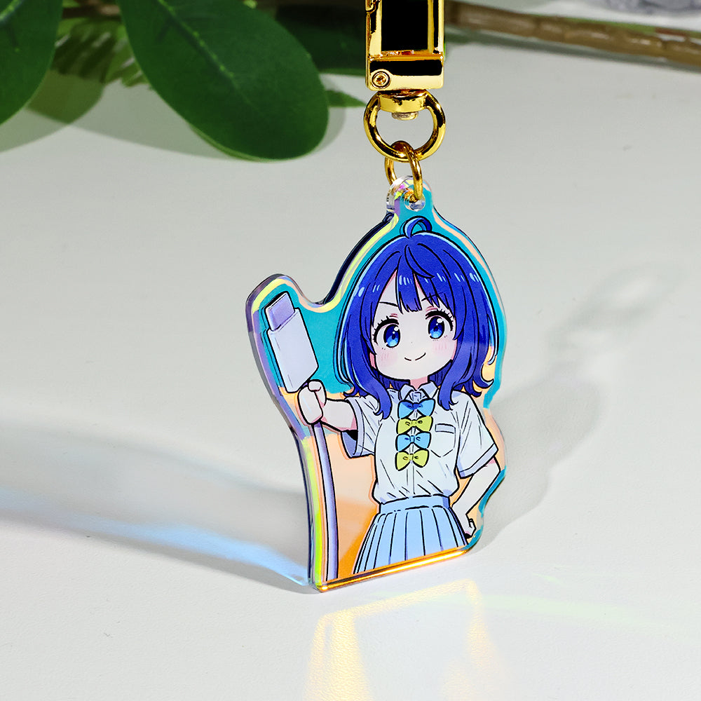 Custom Rainbow Crystal Arc Acrylic Keychain | Accrymee