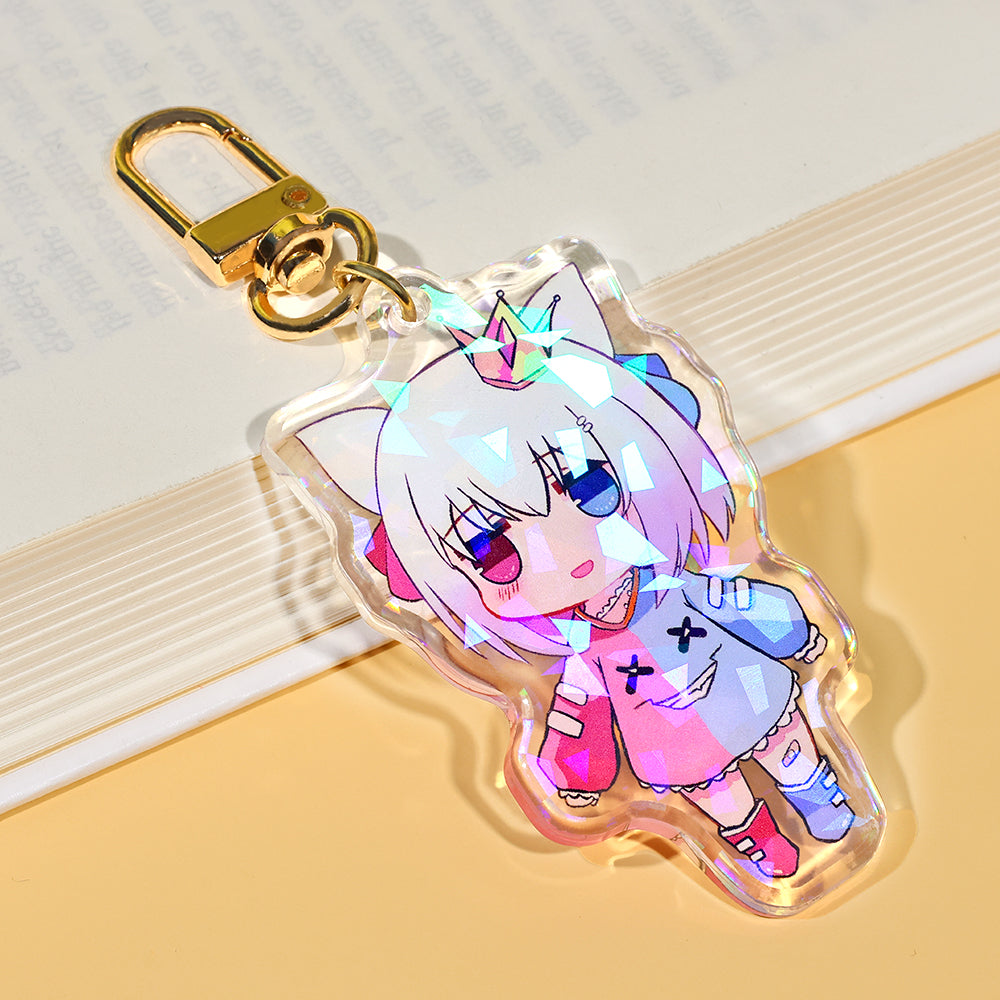 Custom Crystal Arc holo Glass Broken Keychain | Acrymee