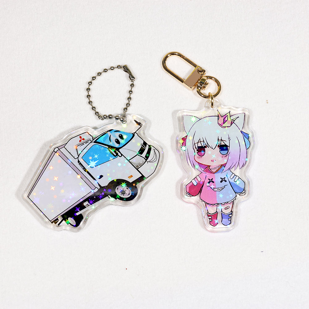 Custom Crystal Arc Holographic Star Keychain | Acrymee