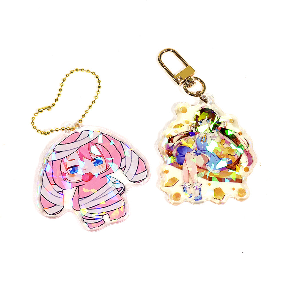 Custom Epoxy holo Broken Glasses Keychain | Acrymee