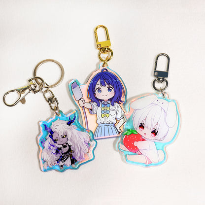 Porte-clés personnalisé en acrylique avec arc-en-ciel et cristal | Accrymee 