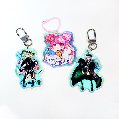 Porte-clés personnalisé en résine époxy arc-en-ciel | Acrymee 