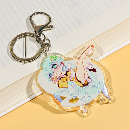 Porte-clés personnalisé en résine époxy pailletée | Acrymee