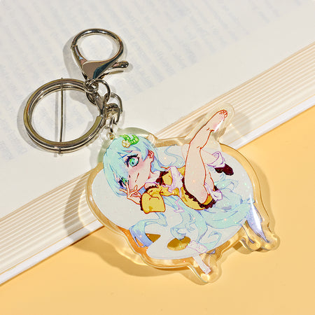 Porte-clés personnalisé en résine époxy pailletée | Acrymee