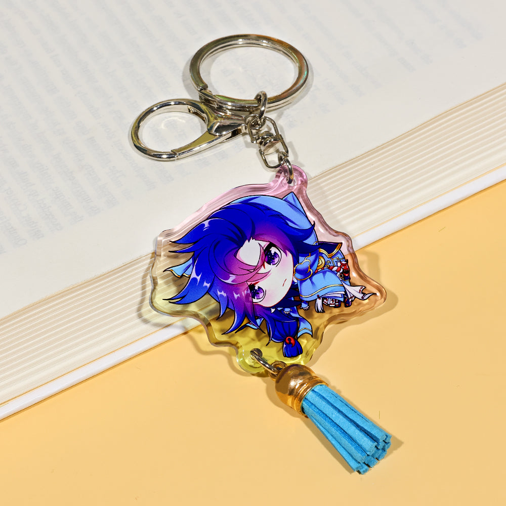 Porte-clés pendentif pompon en cristal personnalisé | Acrymee