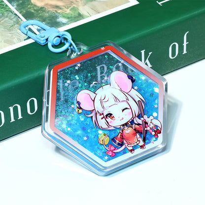 Custom Liquid Quicksand Keychain | Glitter Shaker Acrylic Charm | Acrymee