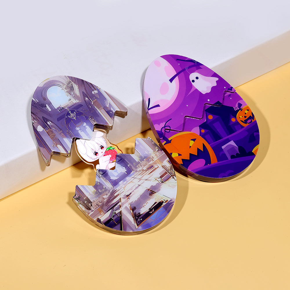 Porte-clés magnétique coulissant en acrylique avec breloque puzzle | Ouvrable | Acrymee