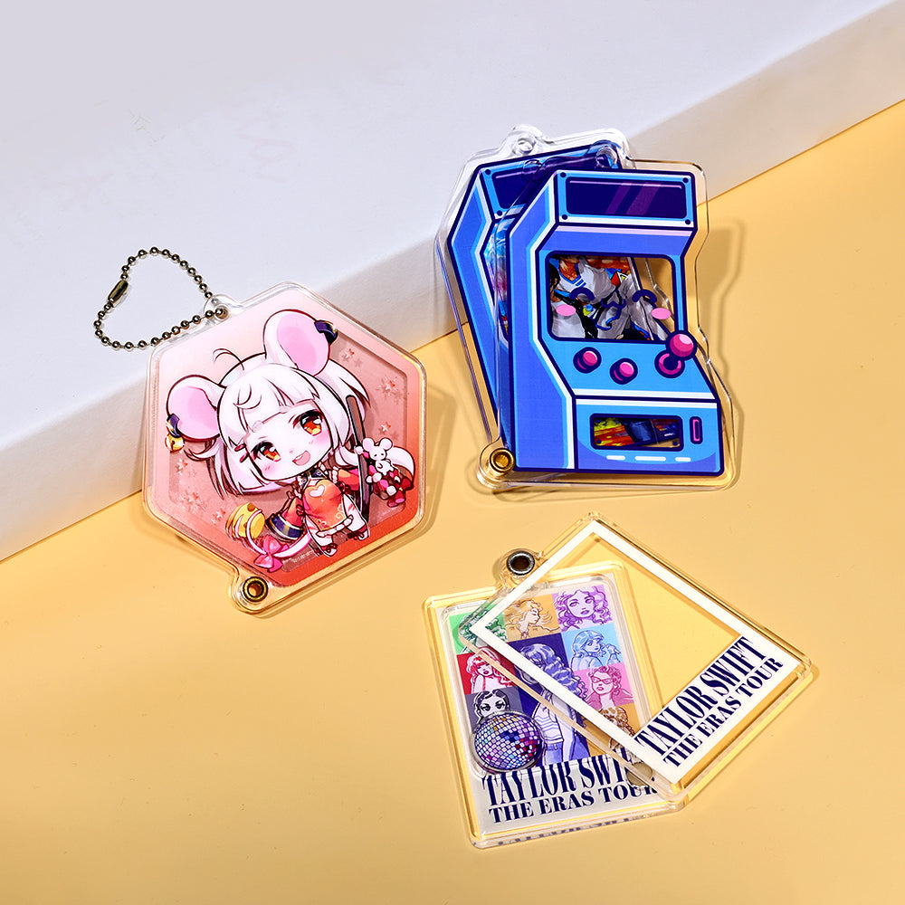 Porte-clés shaker personnalisable, ouvrable et remplaçable