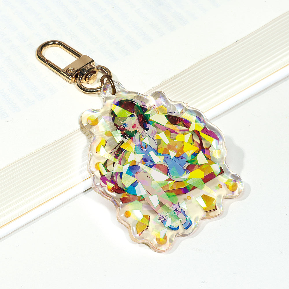 Custom Epoxy holo Broken Glasses Keychain | Acrymee