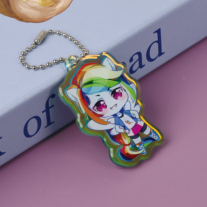 Custom Double Sided Gradient Rainbow Keychain
