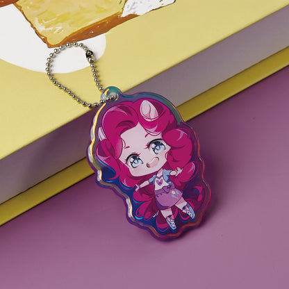 Custom Double Sided Gradient Rainbow Keychain