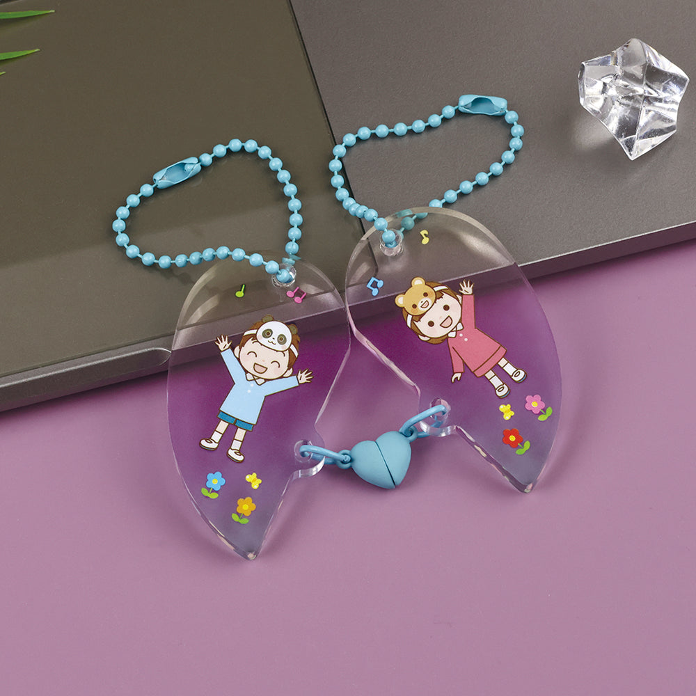 Custom Acrylic Heart Magnetic Keychains First Quarter 2025