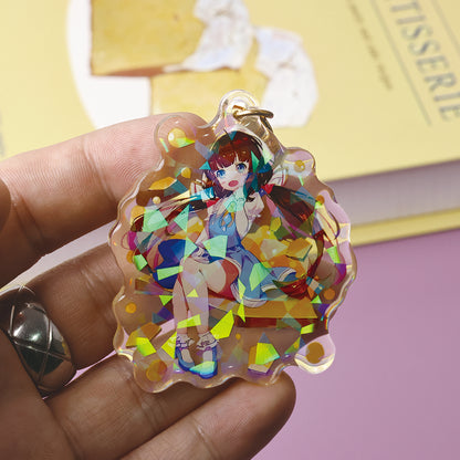 Custom Heart Holographic Acrylic Keychain