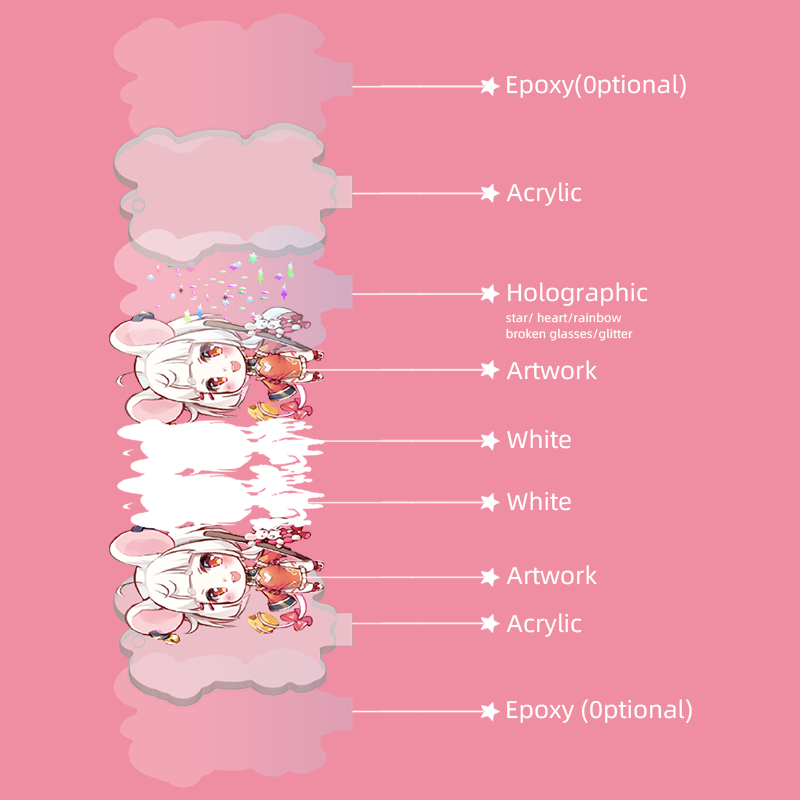 Anime Gradient Crystal Arc Acrylic Keychain - Acrymee