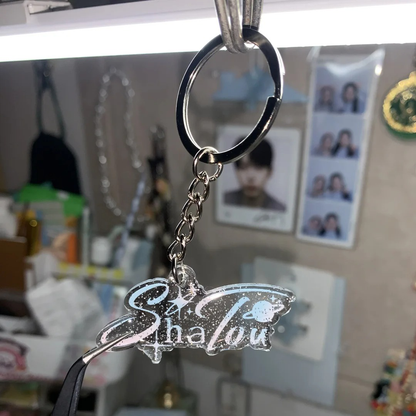 Custom Double Sided Glitter Keychain