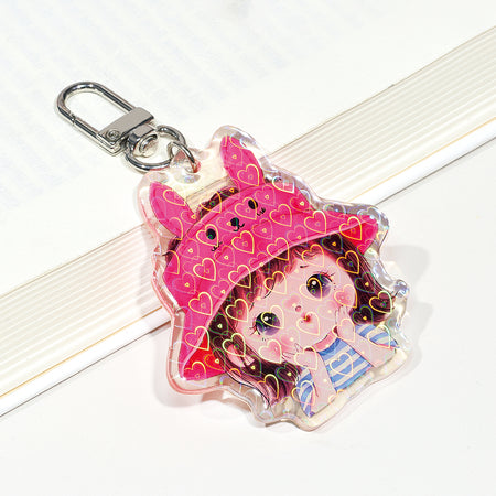 Custom Epoxy Resin Holographic Heart Keychain| Acrymee
