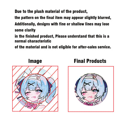 Custom Plush Button Pins（ Round Badges）