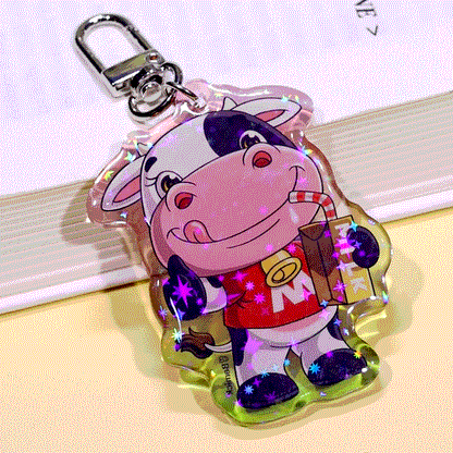 Porte-clés étoile holographique en résine époxy personnalisée | Acrymee