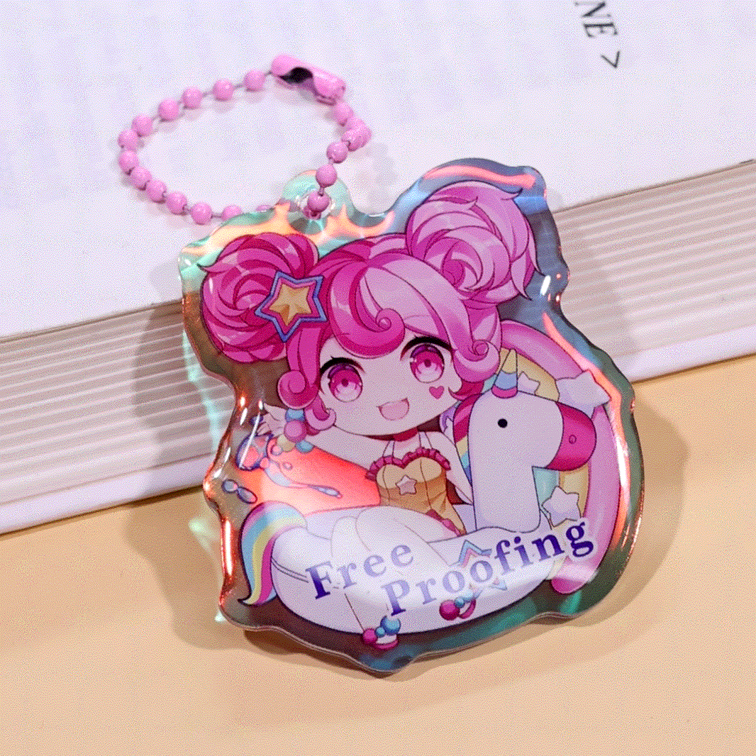 Custom Rainbow Epoxy Resin Keychain| Acrymee