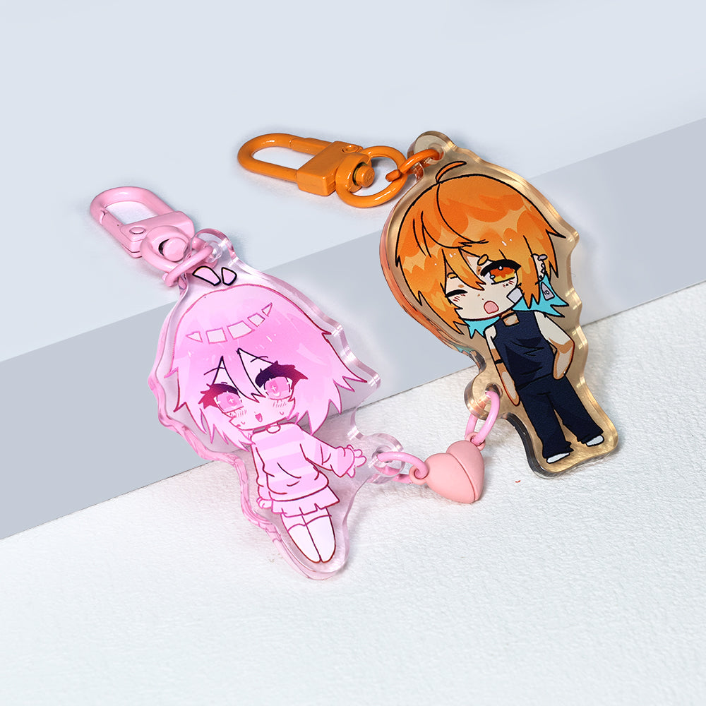 Custom Acrylic Heart Magnetic Keychains First Quarter 2025