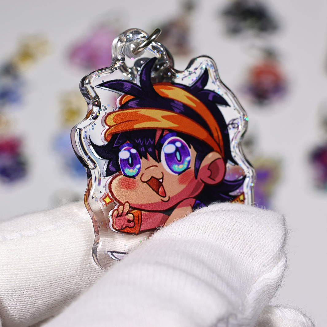 Custom Crystal Acrylic Glitter Keychains/Charms