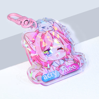 Custom epoxy glass broken keychain