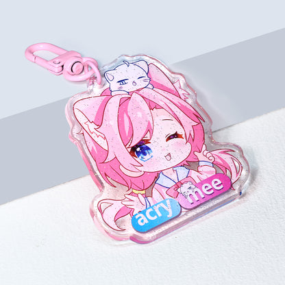 Custom epoxy glass broken keychain