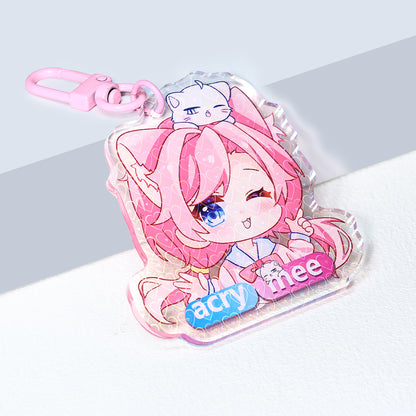Custom Heart Holographic Acrylic Keychain
