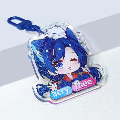 Custom Heart Holographic Acrylic Keychain