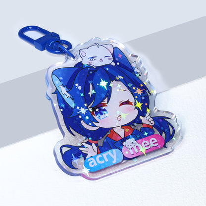 Custom epoxy glass broken keychain