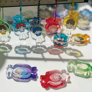 Breloque bonbon en acrylique personnalisée | Porte-clés bonbons unique double face