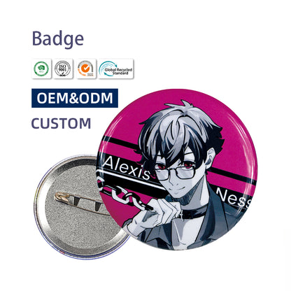 Custom Plush Button Pins（ Round Badges）