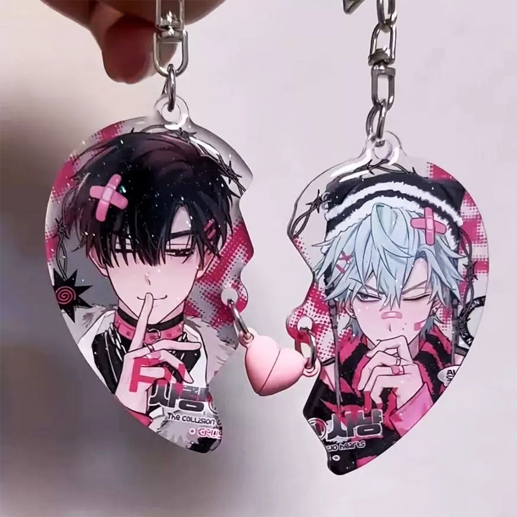 Custom Acrylic Heart Magnetic Keychains