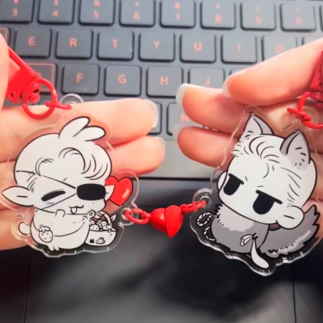 Custom Acrylic Heart Magnetic Keychains