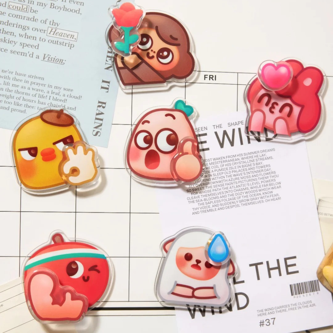 Custom Acrylic Double Layer Spinning Fridge Magnets
