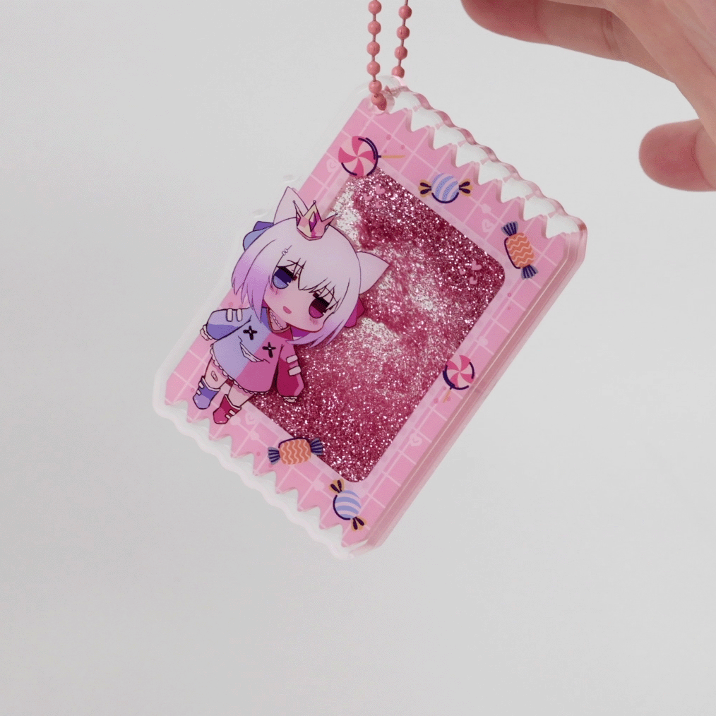Custom Liquid Quicksand Keychain | Glitter Shaker Acrylic Charm | Acrymee