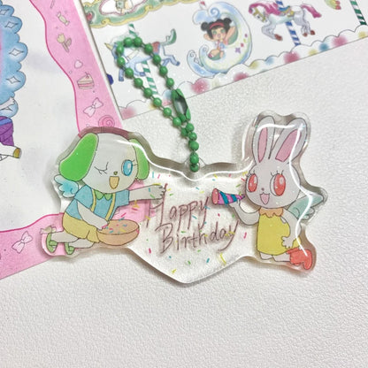 Custom Double Sided Epoxy Glitter Keychain