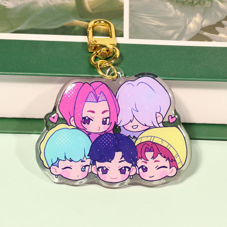 Custom Double Sided Glitter Keychain