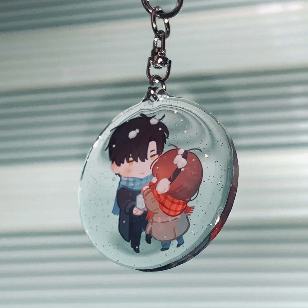 Custom double sided crystal keychains