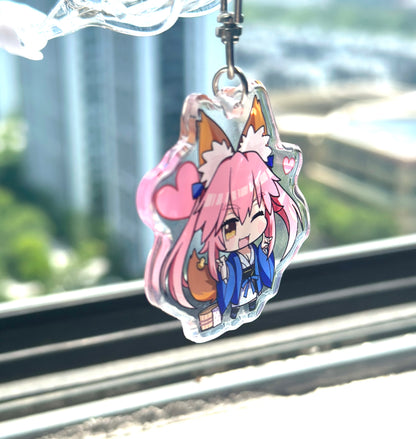 Custom double sided crystal keychains